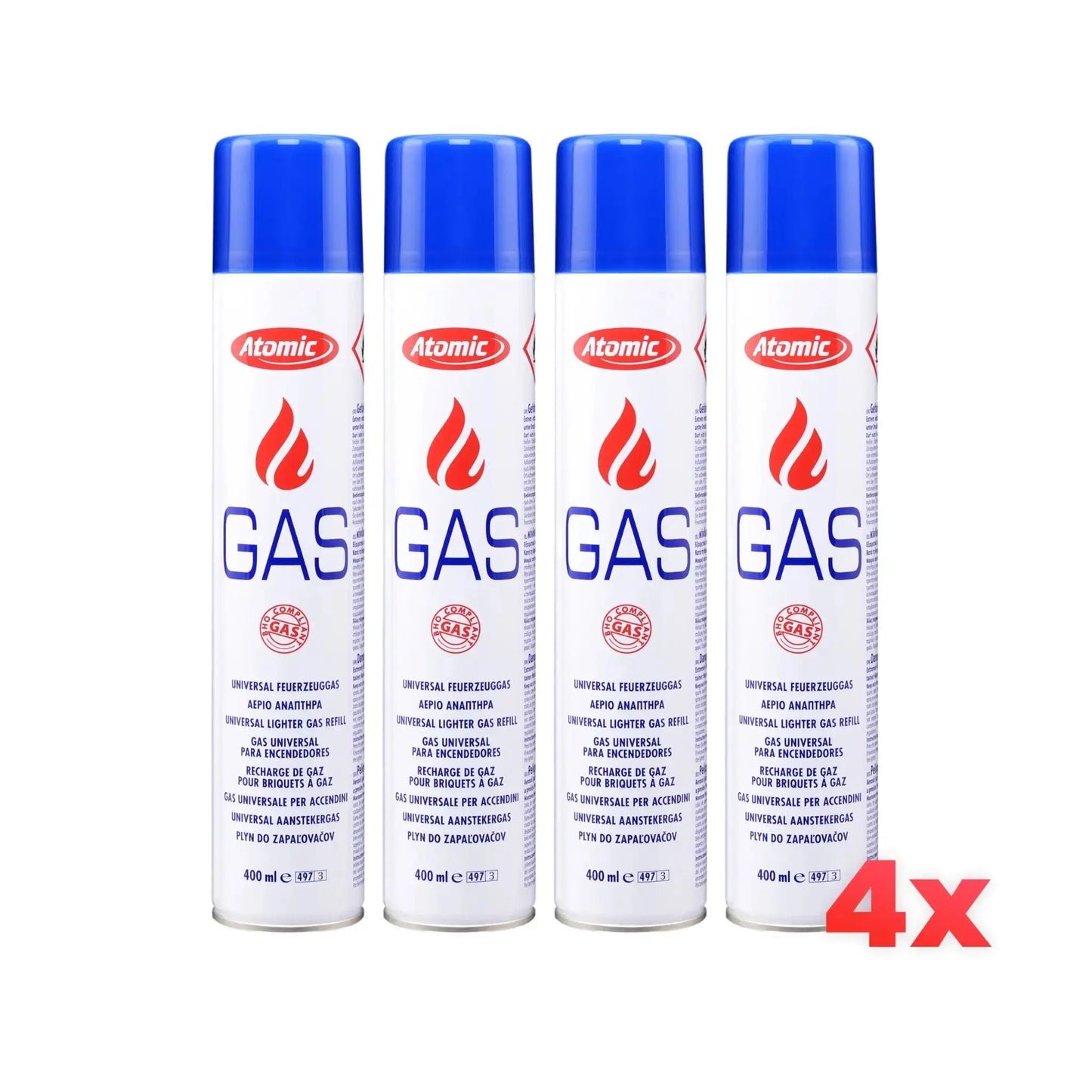 4x Atomic Butangas 400ML