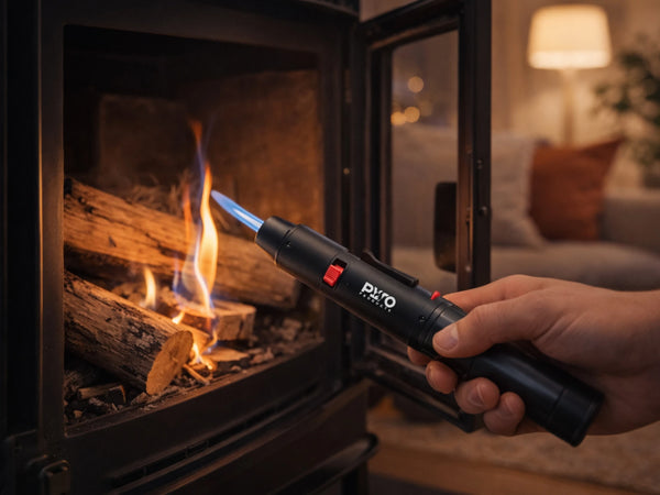 Firework lighter with blue storm flame for New Year's Eve