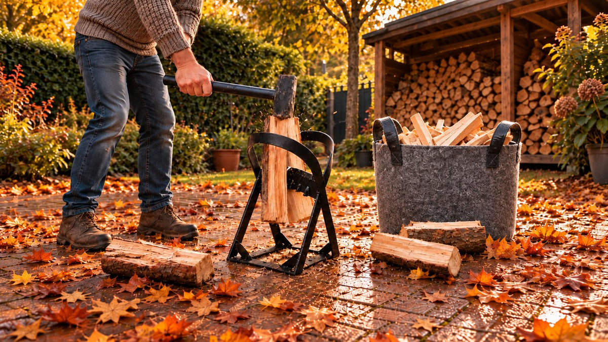 Holzspalter + gratis braune Handschuhe